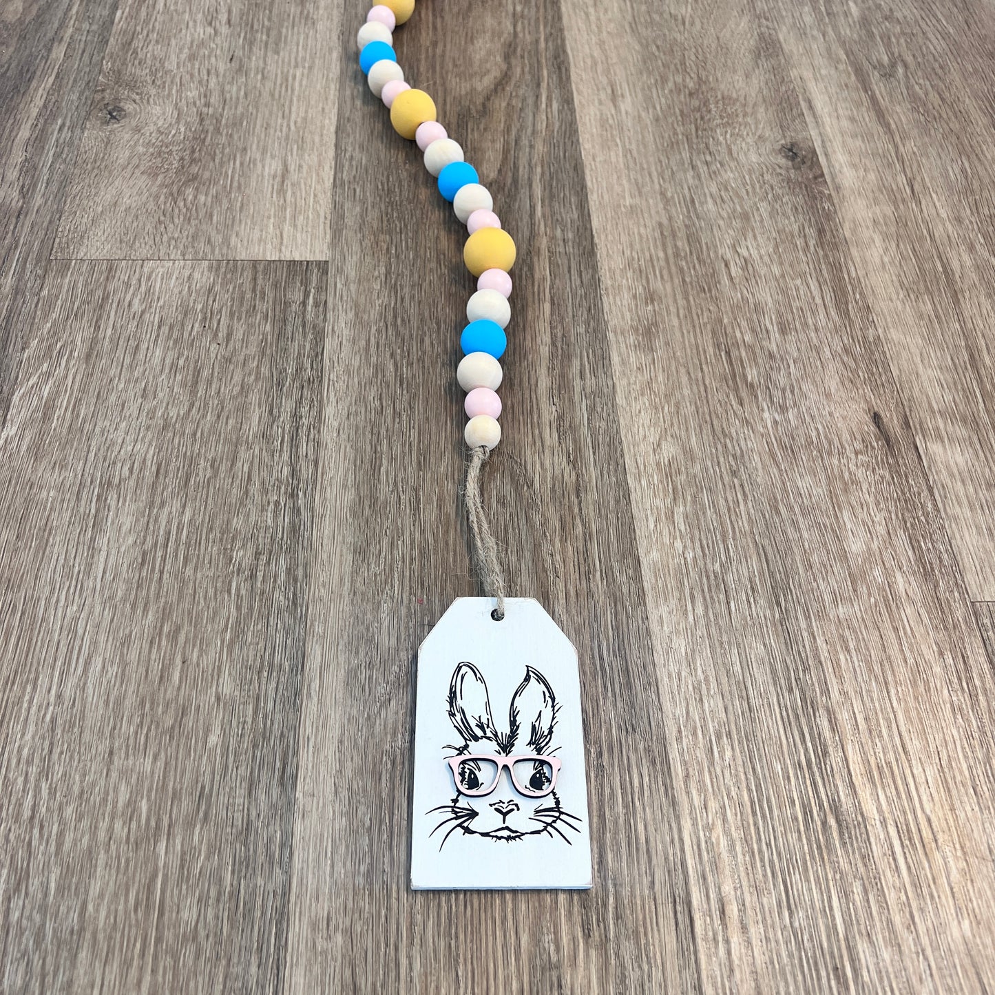 Hip Bunny with Glasses Bead Garland